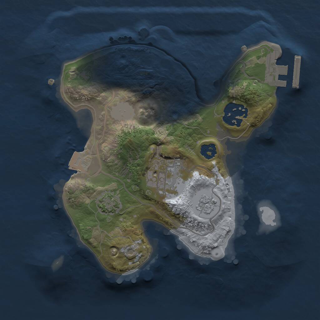 Rust Map: Procedural Map, Size: 2000, Seed: 1433553897, 6 Monuments