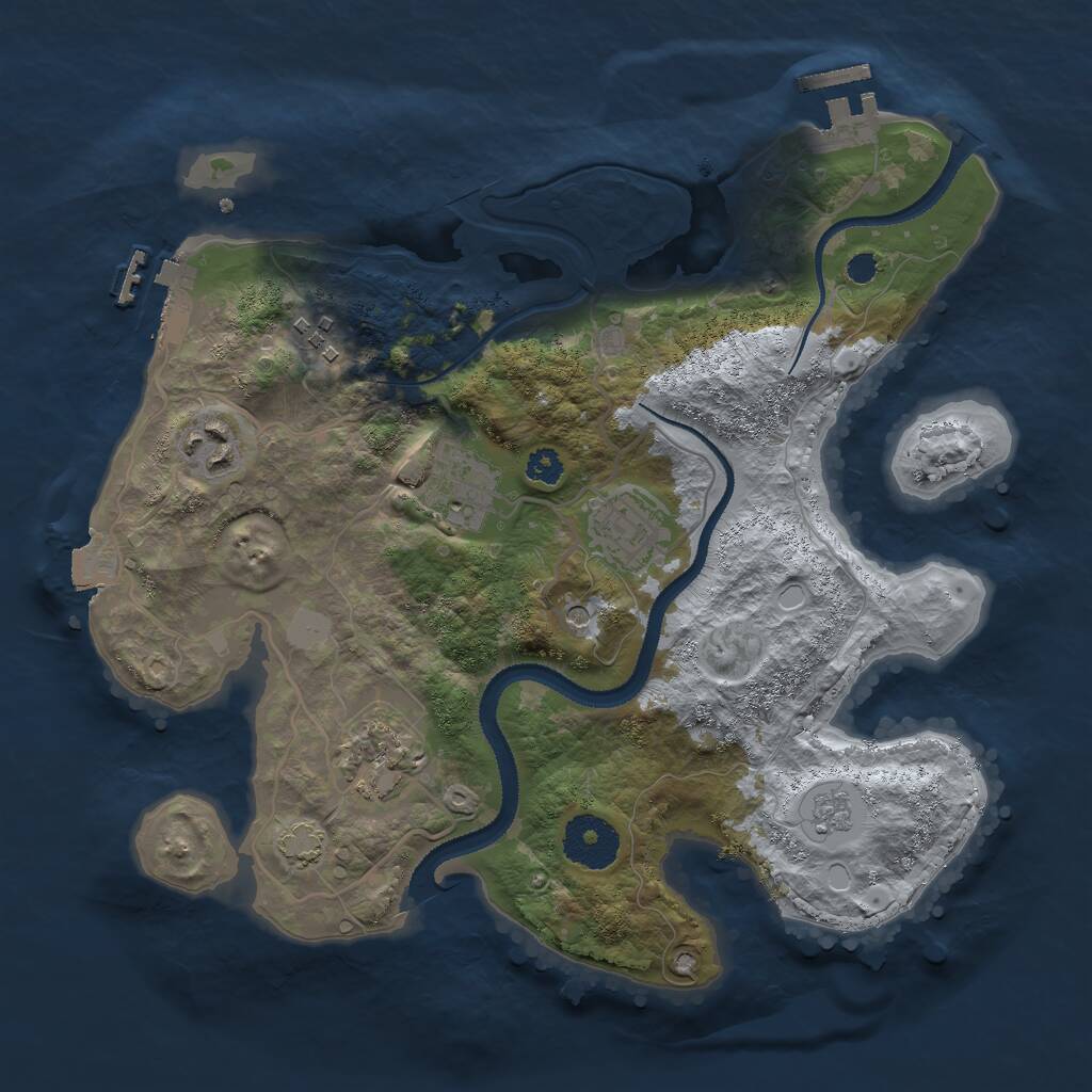 Rust Map: Procedural Map, Size: 3000, Seed: 1703652, 11 Monuments