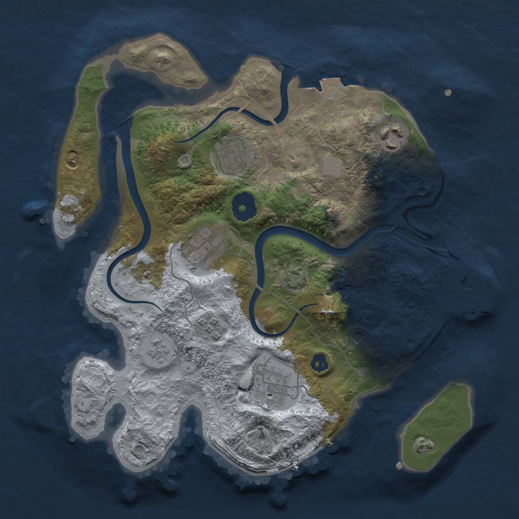 Rust Map: Procedural Map, Size: 2900, Seed: 51000, 10 Monuments