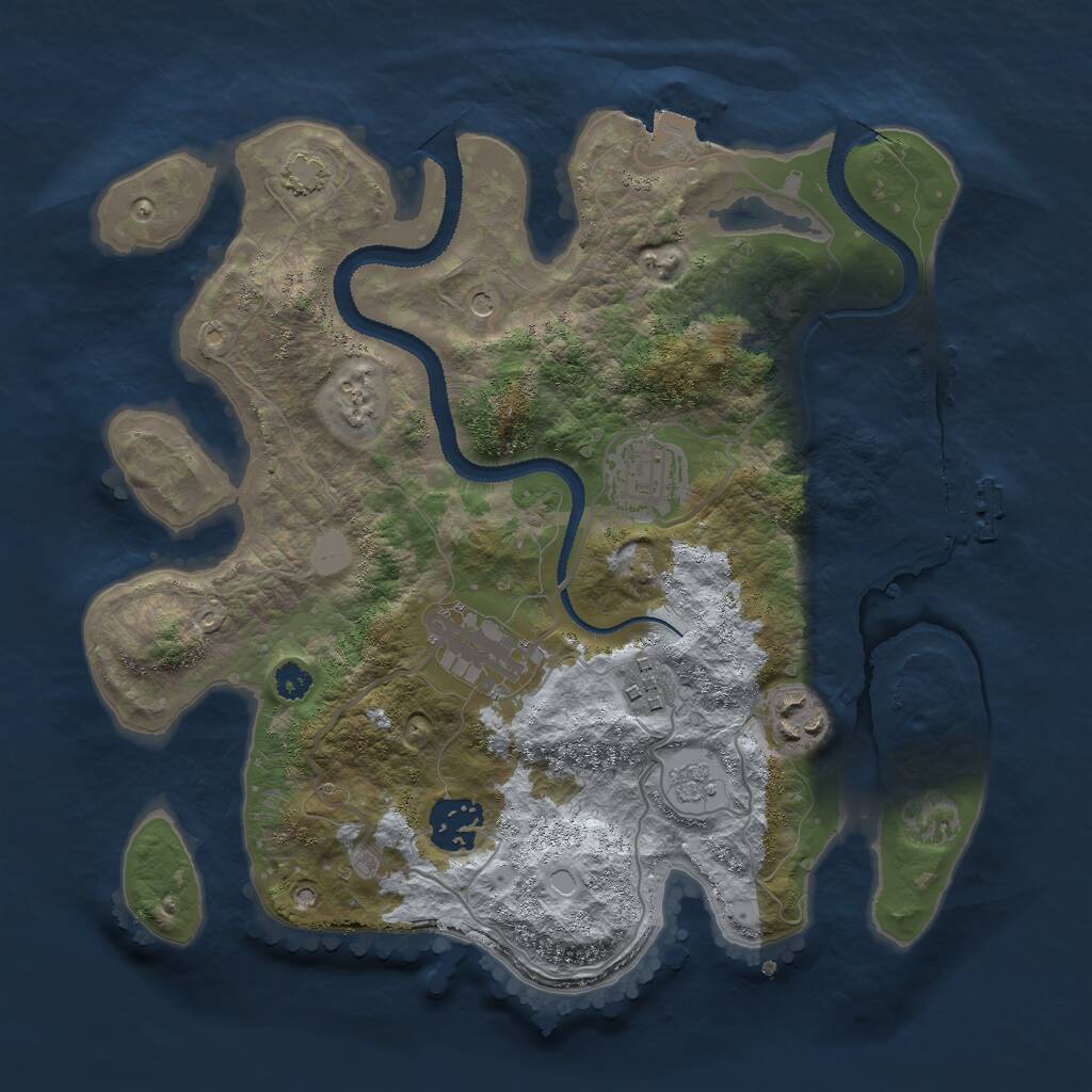 Rust Map: Procedural Map, Size: 3000, Seed: 116985889, 10 Monuments