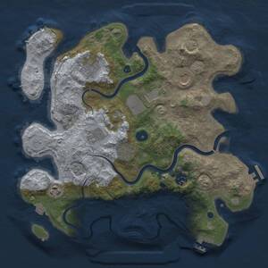 Thumbnail Rust Map: Procedural Map, Size: 3500, Seed: 853259408, 14 Monuments
