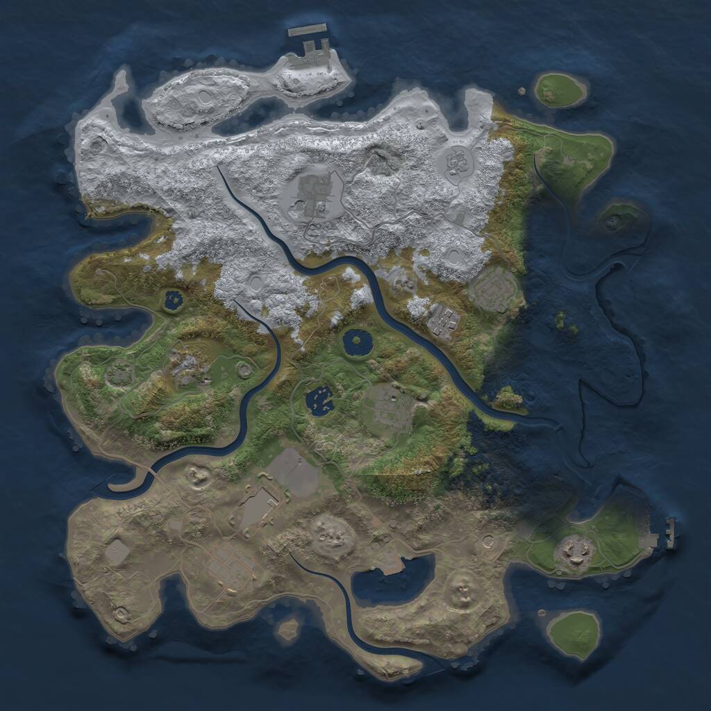 Rust Map: Procedural Map, Size: 3700, Seed: 235010, 15 Monuments