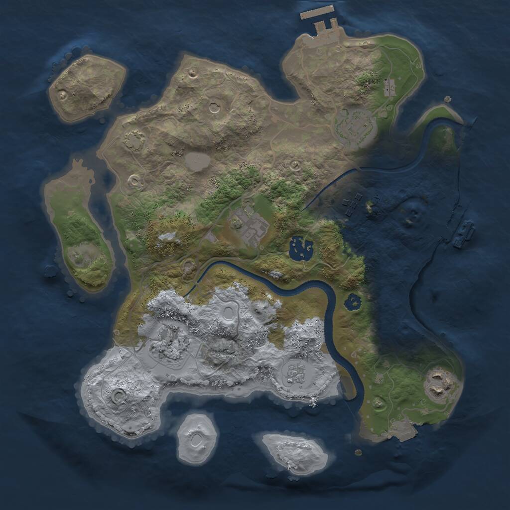 Rust Map: Procedural Map, Size: 3000, Seed: 531620642, 12 Monuments