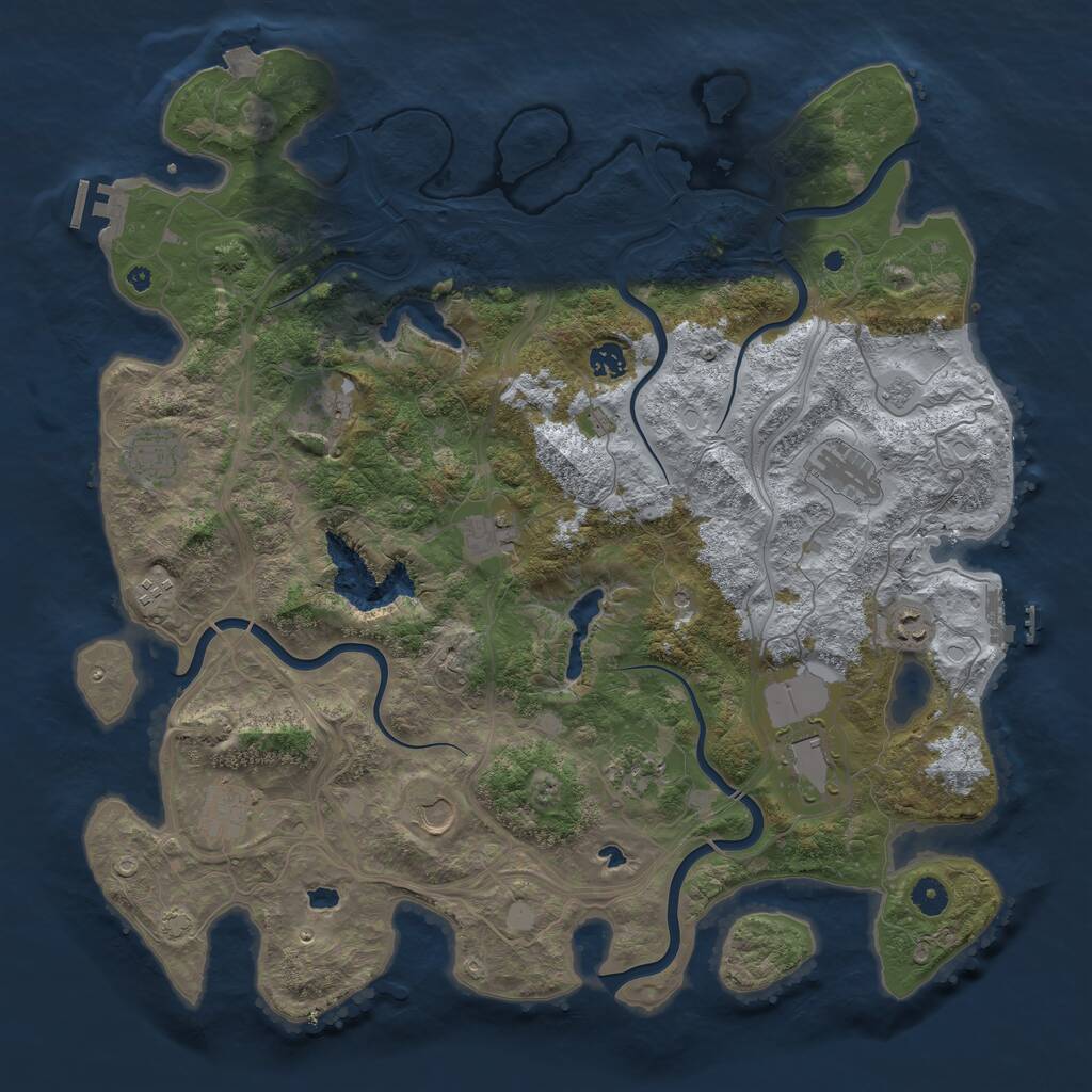 Rust Map: Procedural Map, Size: 4500, Seed: 369765801, 17 Monuments