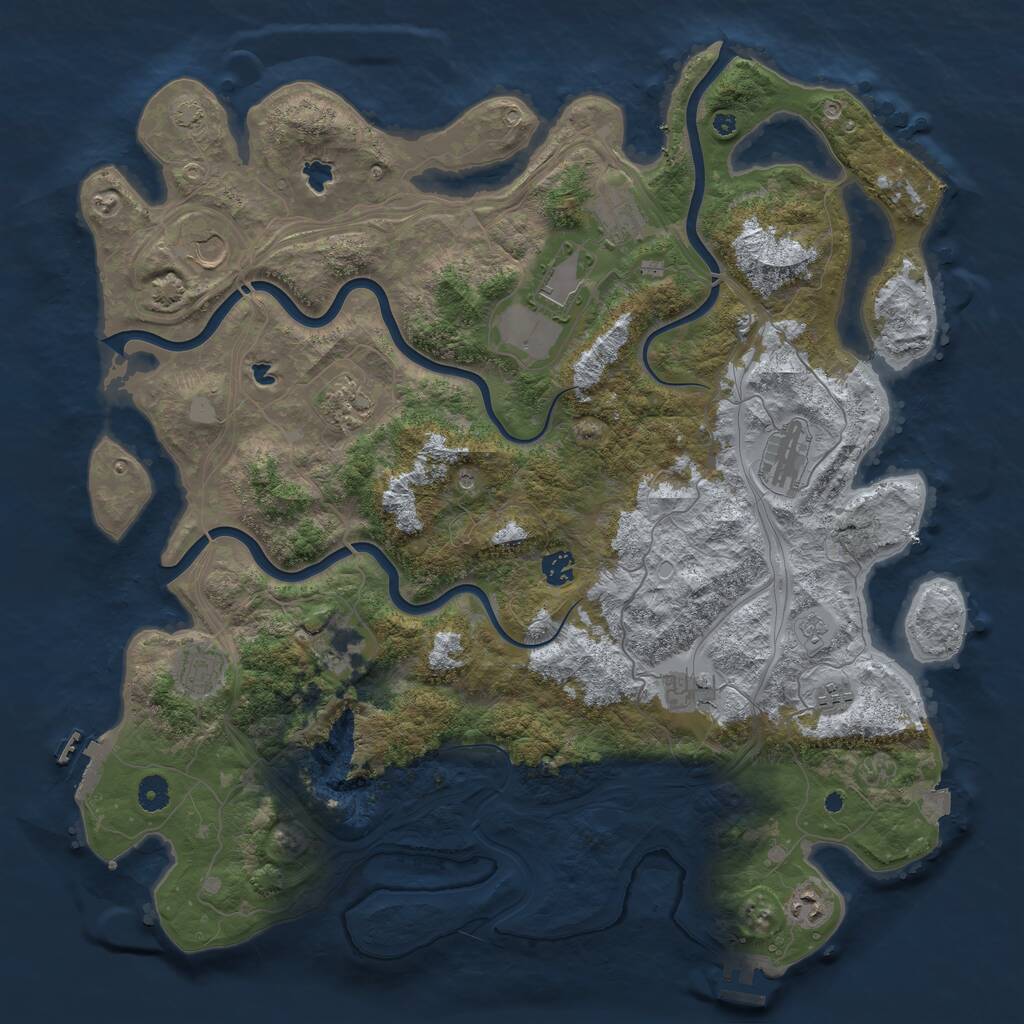 Rust Map: Procedural Map, Size: 4500, Seed: 1531576302, 17 Monuments