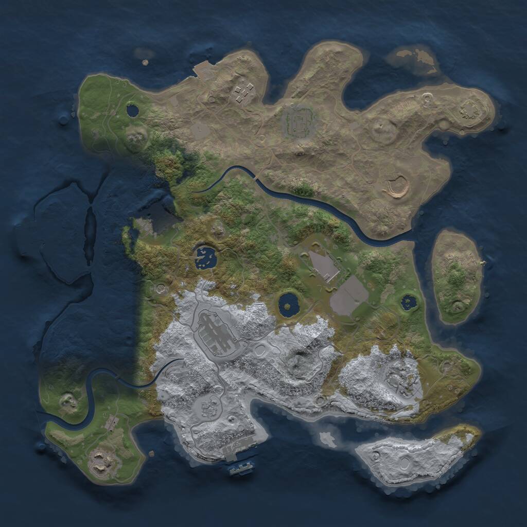 Rust Map: Procedural Map, Size: 3500, Seed: 1571909039, 15 Monuments