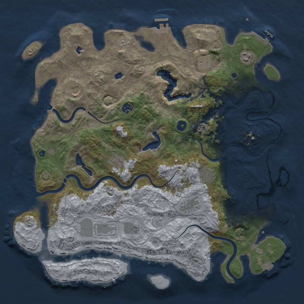 Rust Map: Procedural Map, Size: 4500, Seed: 782003254, 16 Monuments