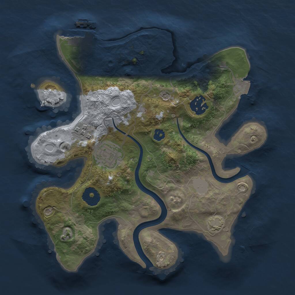 Rust Map: Procedural Map, Size: 2500, Seed: 1477873872, 7 Monuments