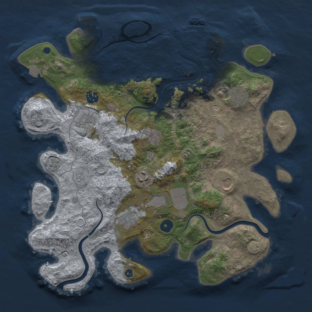 Rust Map: Procedural Map, Size: 3750, Seed: 1543311530, 15 Monuments