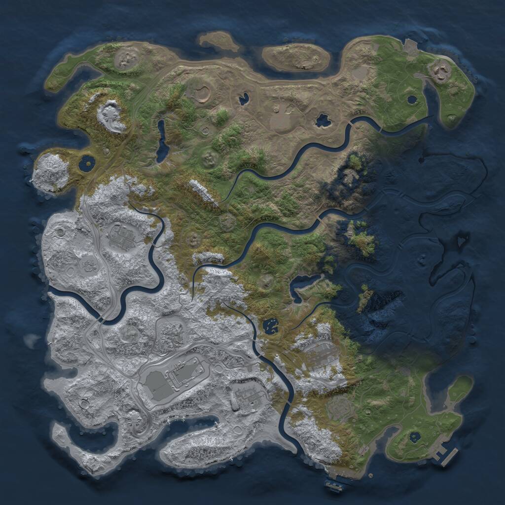 Rust Map: Procedural Map, Size: 4600, Seed: 111608, 17 Monuments