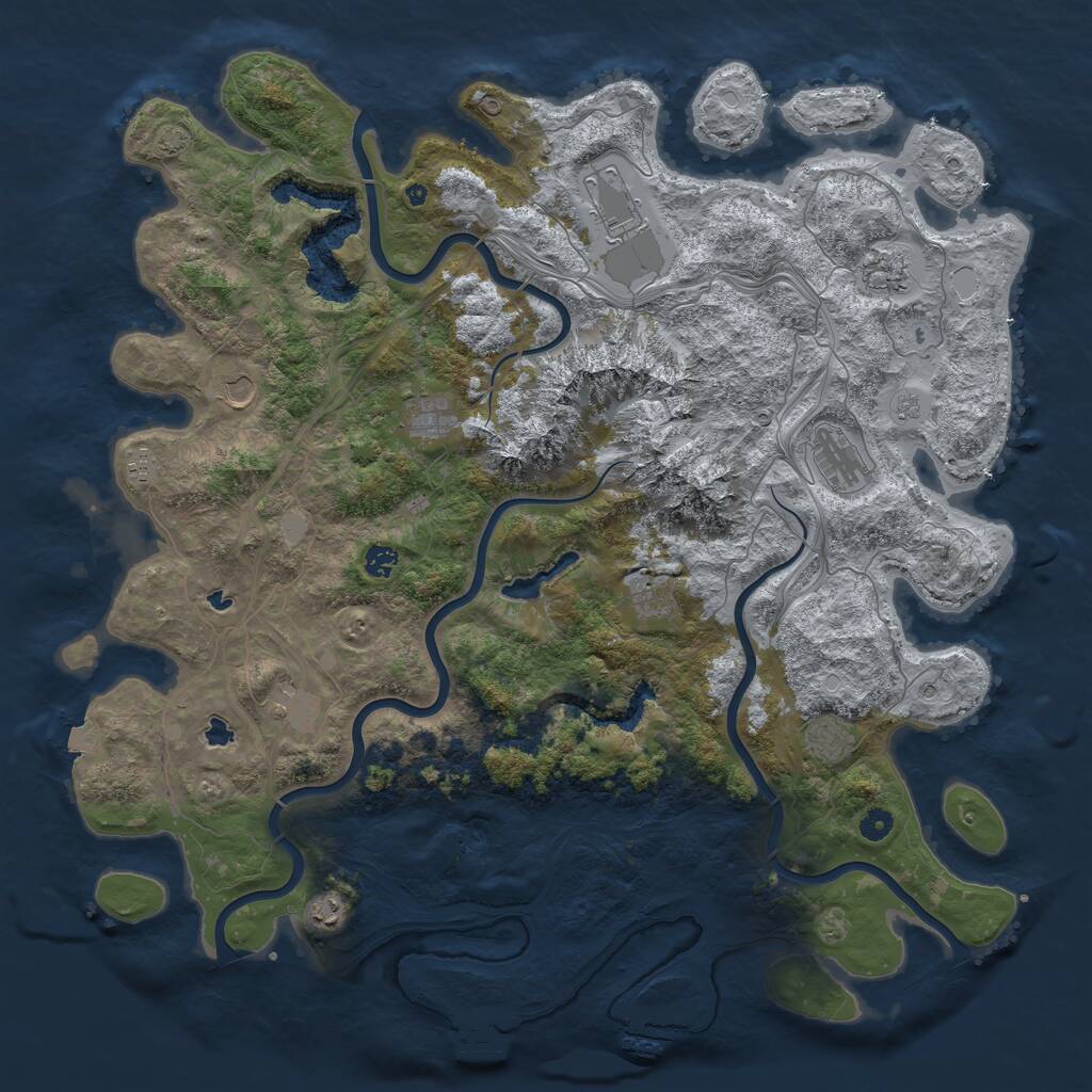 Rust Map: Procedural Map, Size: 5000, Seed: 3635, 17 Monuments