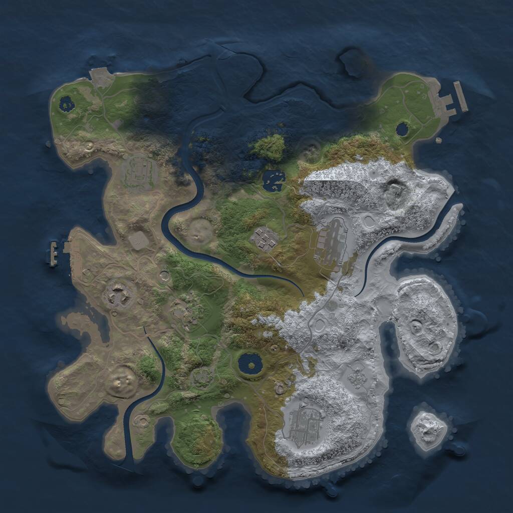 Rust Map: Procedural Map, Size: 3300, Seed: 6542, 13 Monuments
