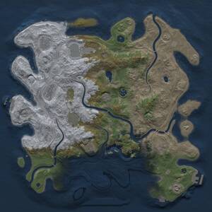 Thumbnail Rust Map: Procedural Map, Size: 4300, Seed: 768945439, 16 Monuments