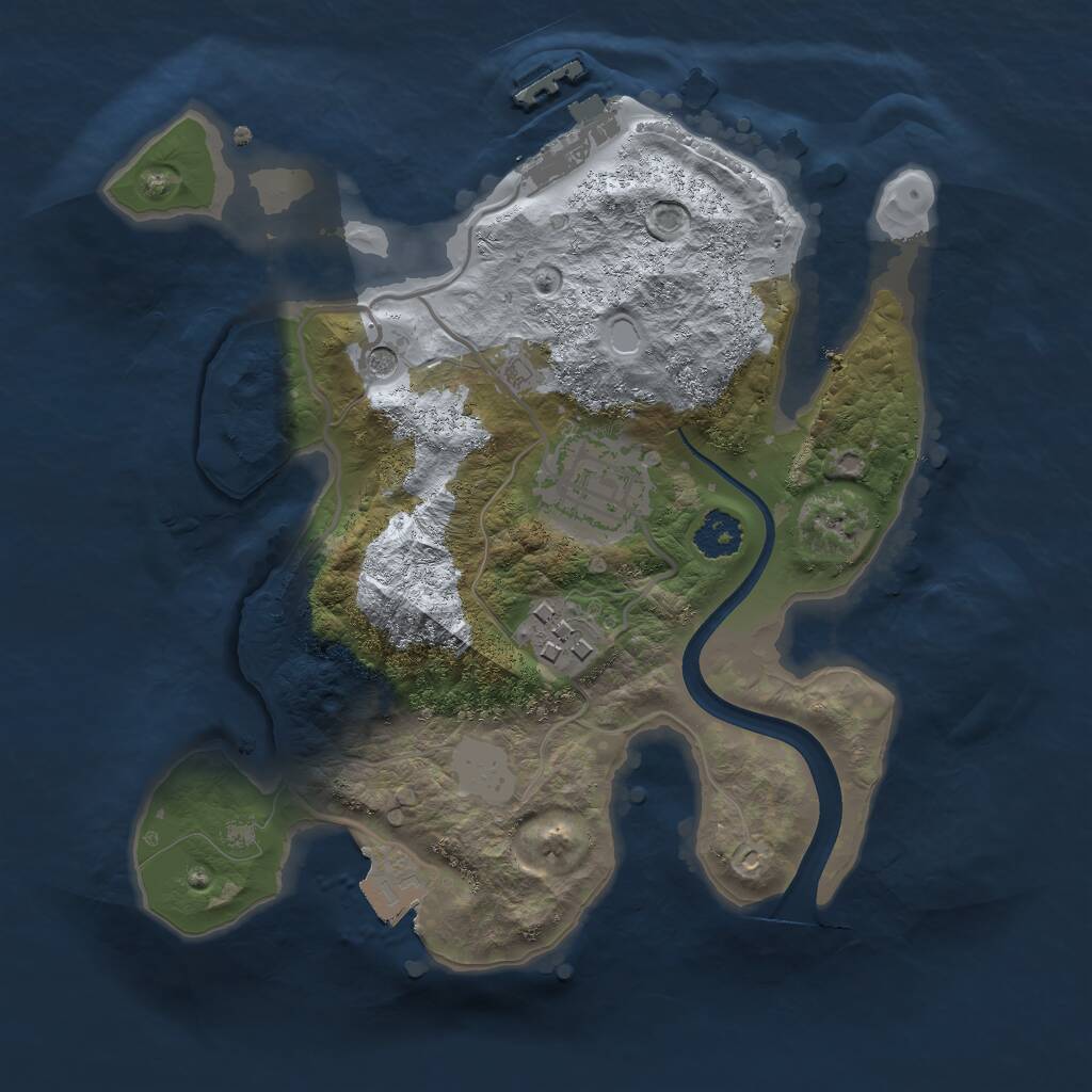 Rust Map: Procedural Map, Size: 2312, Seed: 1, 5 Monuments