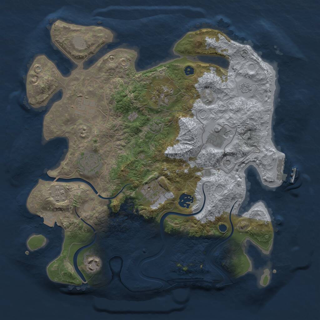 Rust Map: Procedural Map, Size: 3333, Seed: 99937875, 13 Monuments