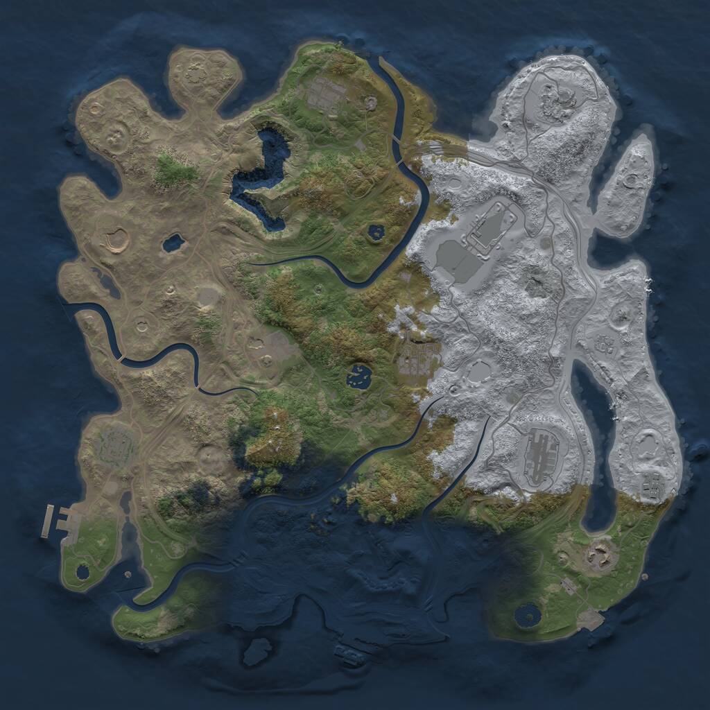 Rust Map: Procedural Map, Size: 4250, Seed: 688434176, 17 Monuments