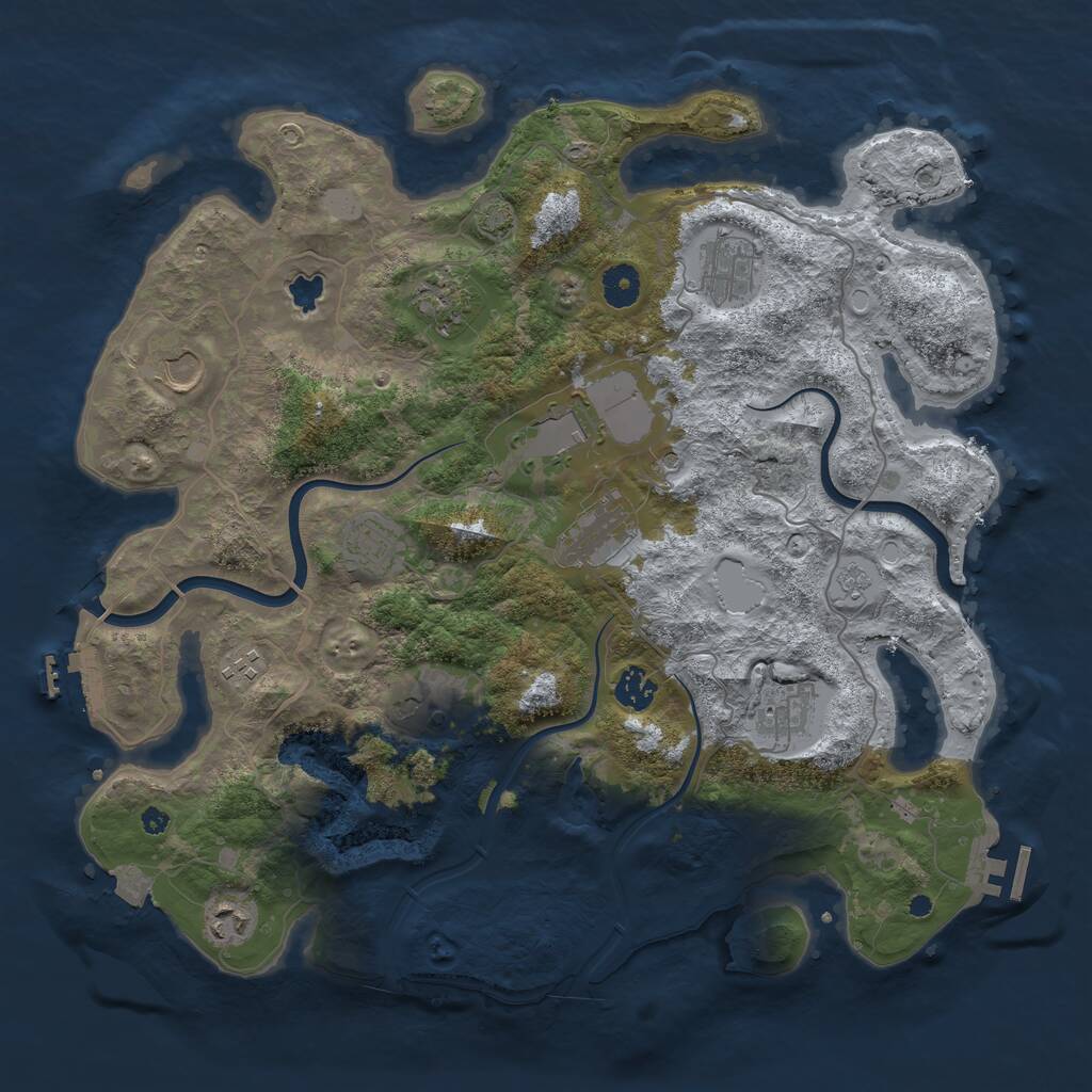 Rust Map: Procedural Map, Size: 4000, Seed: 22809, 17 Monuments