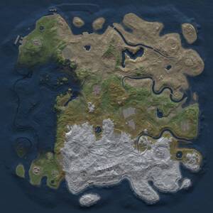 Thumbnail Rust Map: Procedural Map, Size: 4650, Seed: 54789, 17 Monuments