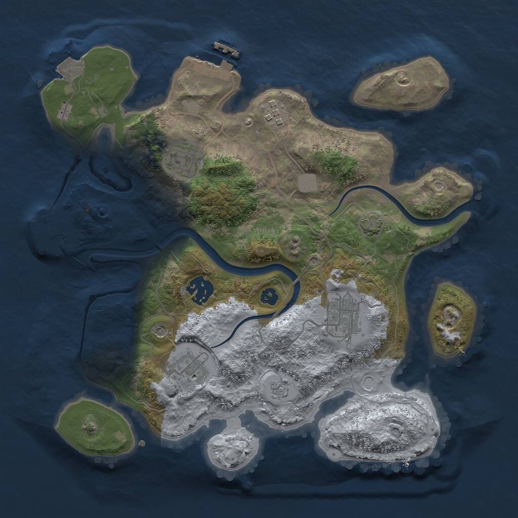 Rust Map: Procedural Map, Size: 3000, Seed: 301405958, 11 Monuments