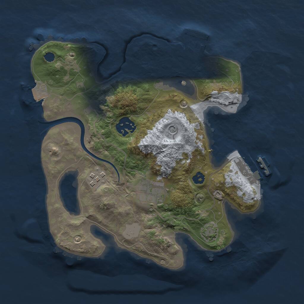 Rust Map: Procedural Map, Size: 2500, Seed: 658887761, 8 Monuments
