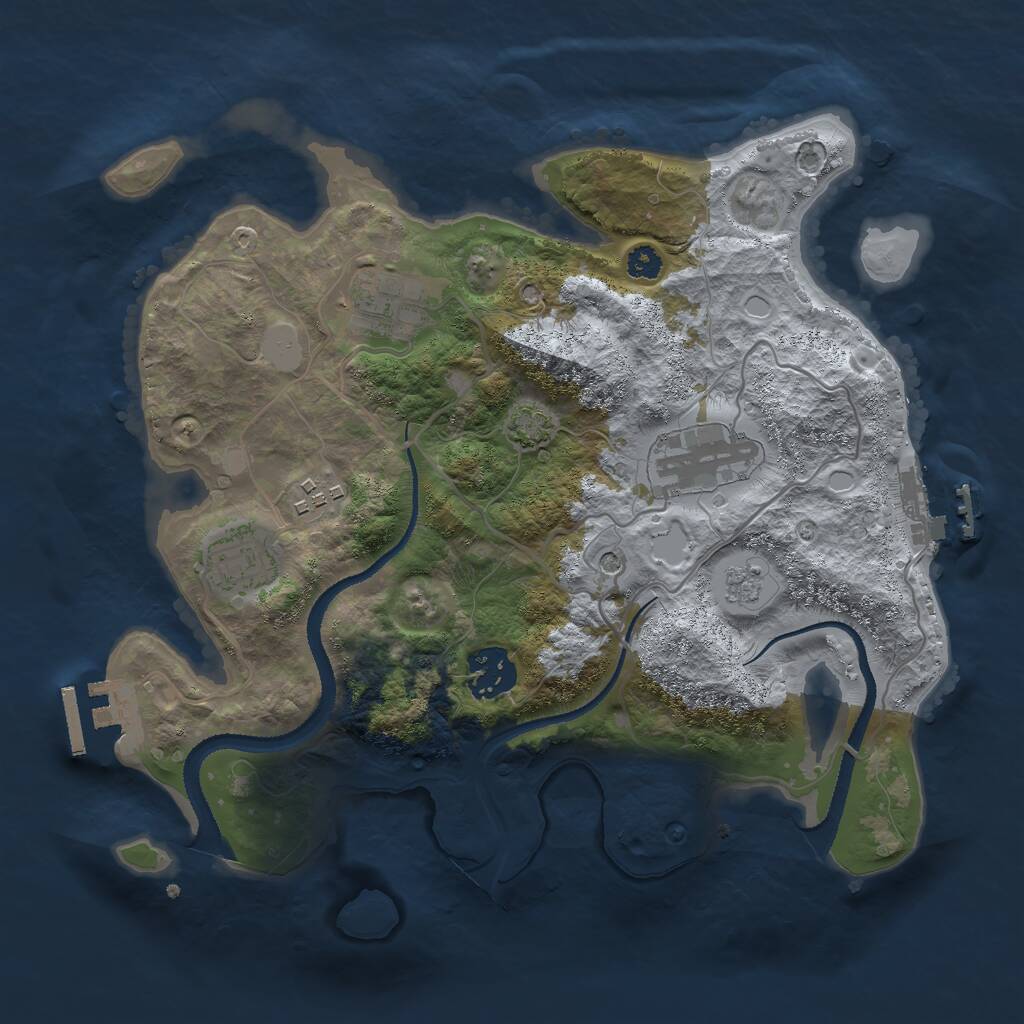 Rust Map: Procedural Map, Size: 3000, Seed: 987515398, 11 Monuments