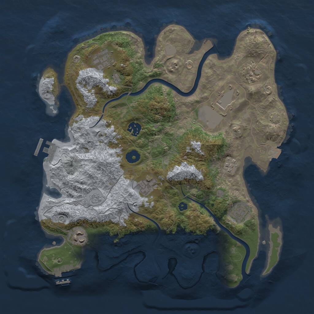 Rust Map: Procedural Map, Size: 3500, Seed: 1585495722, 14 Monuments