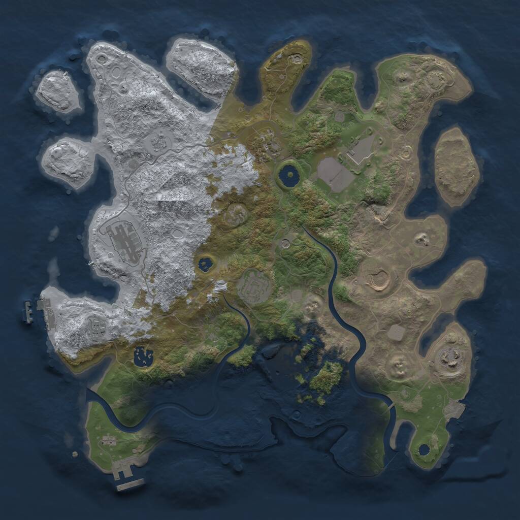 Rust Map: Procedural Map, Size: 3750, Seed: 542421105, 15 Monuments