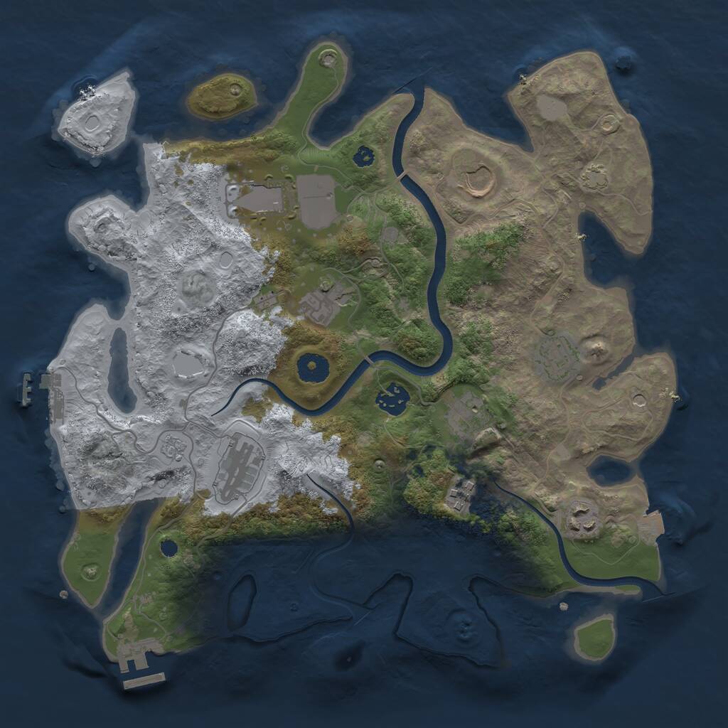 Rust Map: Procedural Map, Size: 3500, Seed: 127550970, 15 Monuments