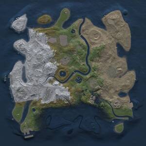 Thumbnail Rust Map: Procedural Map, Size: 3500, Seed: 127550970, 15 Monuments