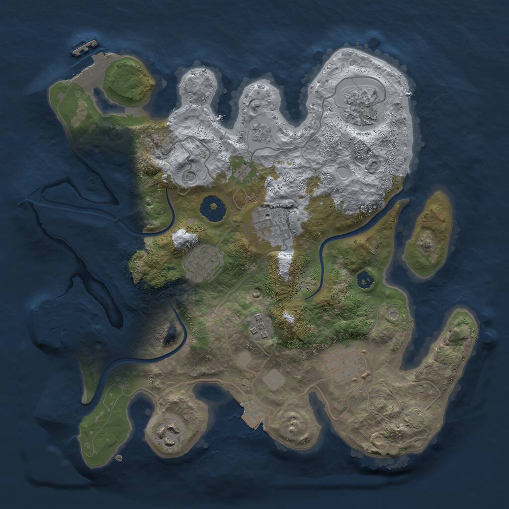 Rust Map: Procedural Map, Size: 3000, Seed: 1692275684, 12 Monuments