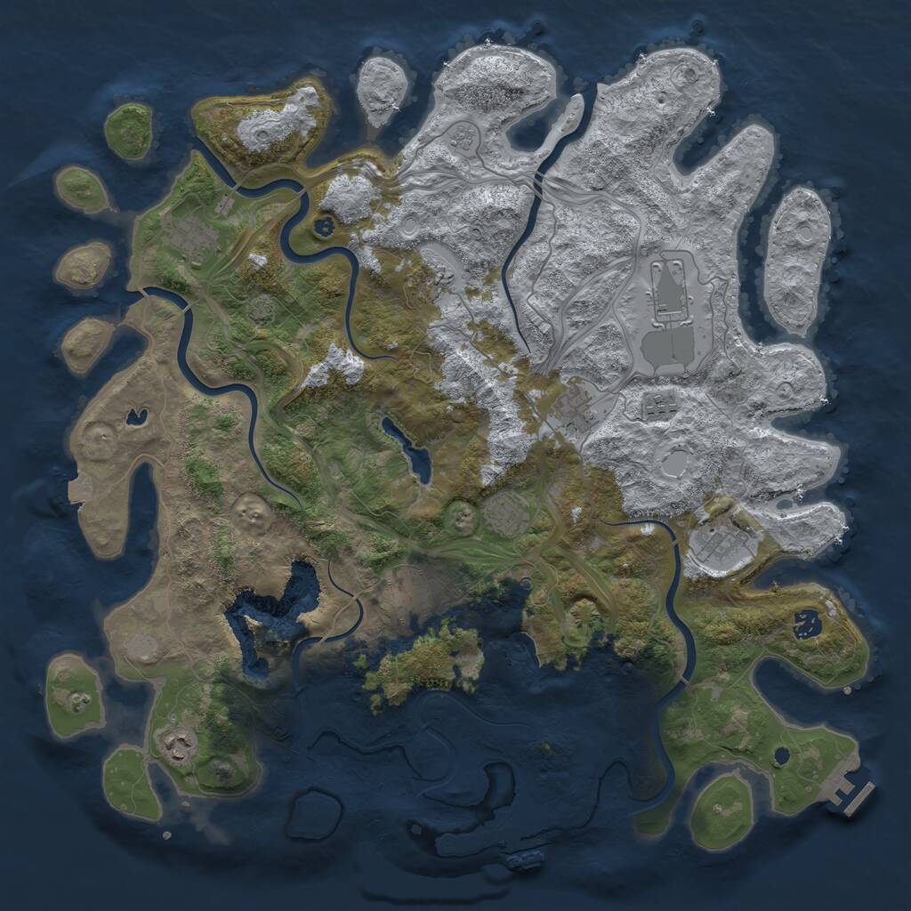Rust Map: Procedural Map, Size: 4560, Seed: 541951878, 16 Monuments
