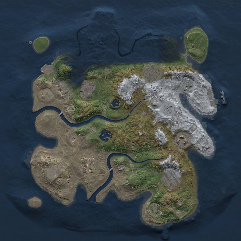 Rust Map: Procedural Map, Size: 3000, Seed: 1459072848, 13 Monuments