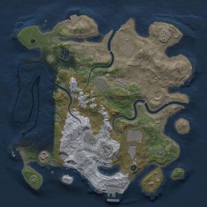 Thumbnail Rust Map: Procedural Map, Size: 3500, Seed: 1535195100, 14 Monuments