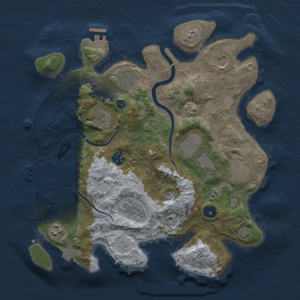 Rust Map: Procedural Map, Size: 3500, Seed: 121974, 15 Monuments