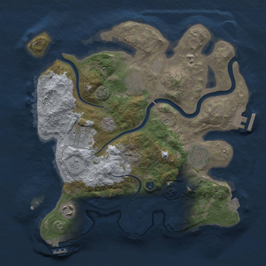 Rust Map: Procedural Map, Size: 3000, Seed: 6907234, 11 Monuments