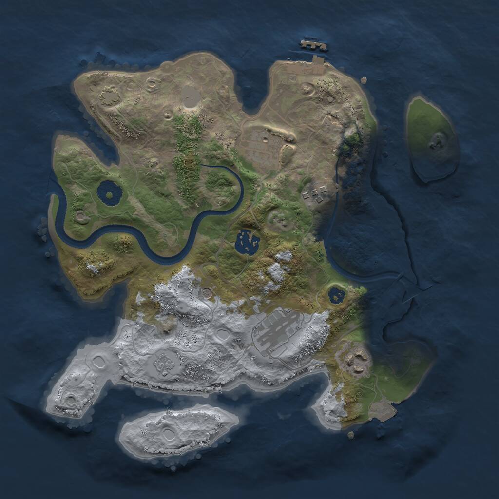 Rust Map: Procedural Map, Size: 3000, Seed: 89648, 10 Monuments