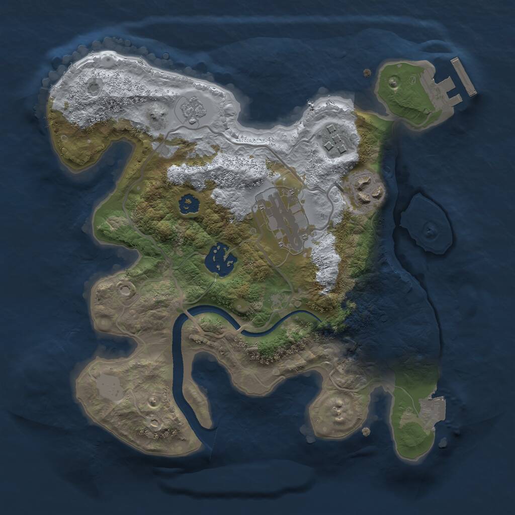 Rust Map: Procedural Map, Size: 2500, Seed: 32865, 7 Monuments