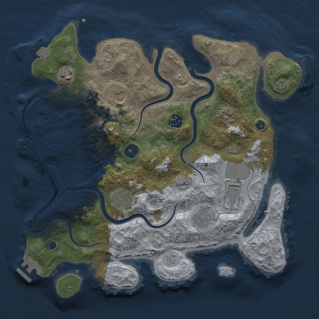 Rust Map: Procedural Map, Size: 3534, Seed: 481981, 14 Monuments