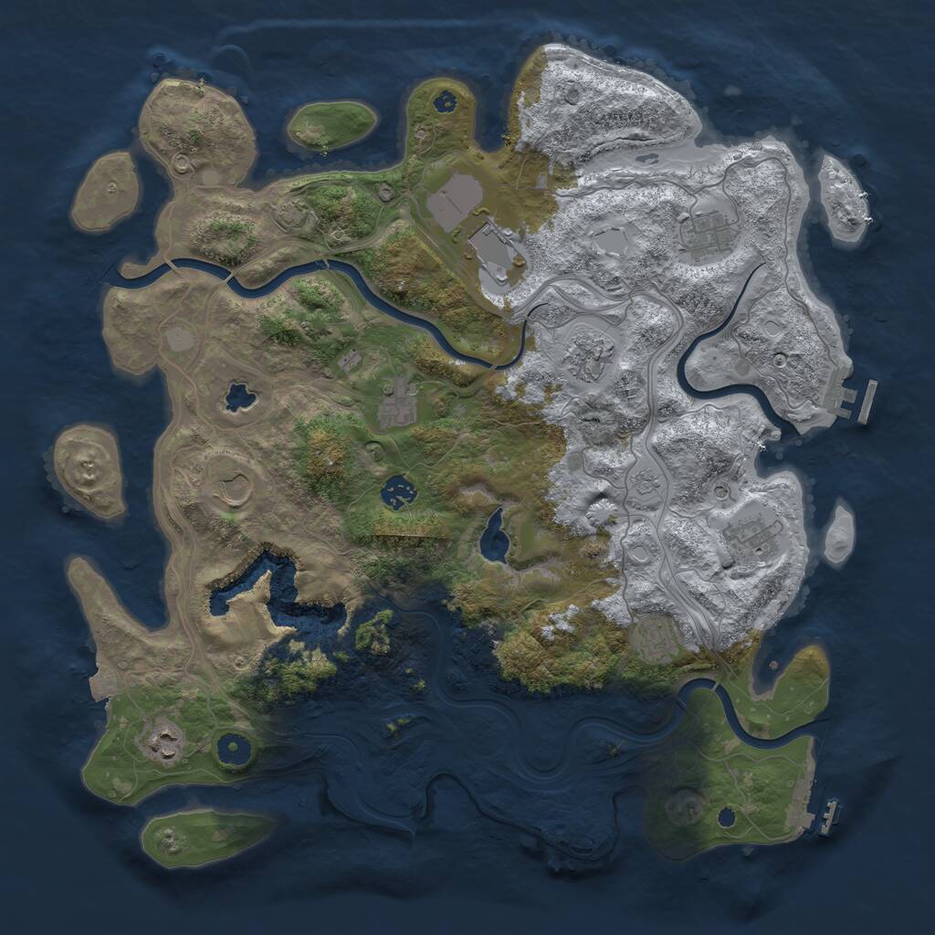 Rust Map: Procedural Map, Size: 4250, Seed: 741249, 16 Monuments
