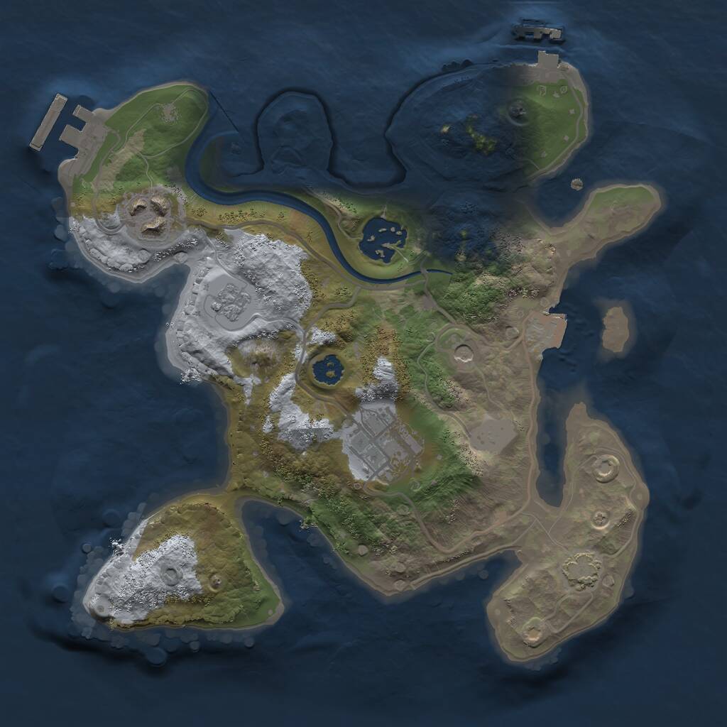 Rust Map: Procedural Map, Size: 2450, Seed: 69860, 9 Monuments