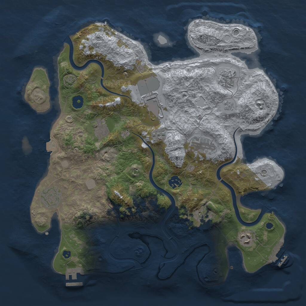 Rust Map: Procedural Map, Size: 3700, Seed: 452436905, 15 Monuments