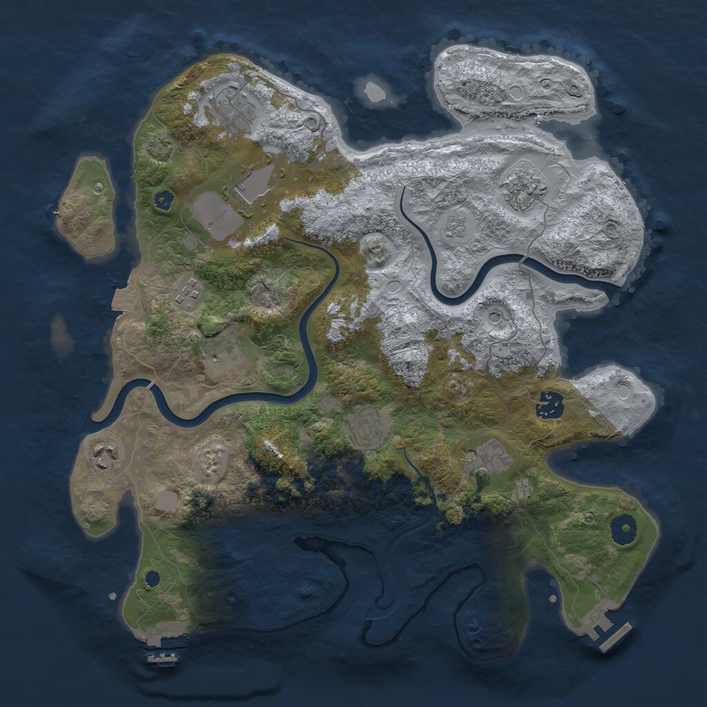 Rust Map: Procedural Map, Size: 3700, Seed: 452436905, 15 Monuments