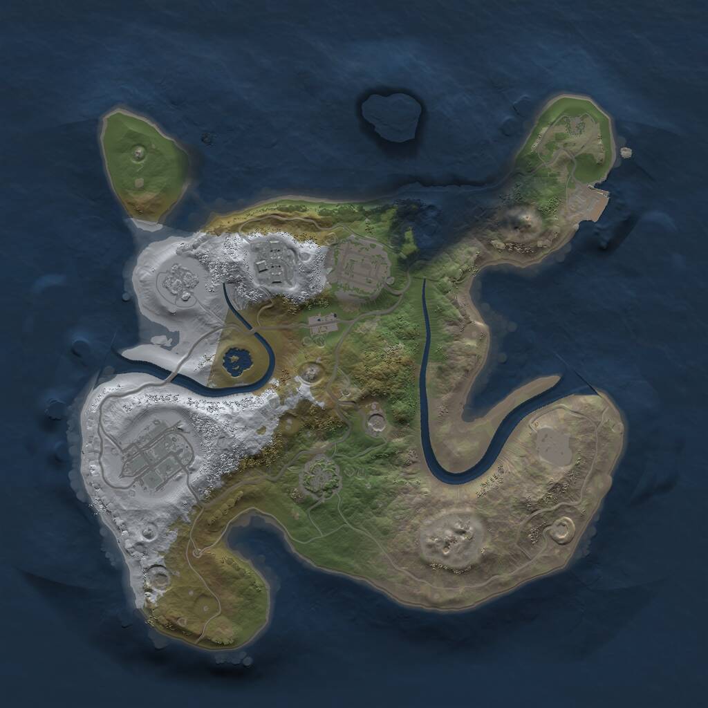 Rust Map: Procedural Map, Size: 2500, Seed: 2039914283, 7 Monuments