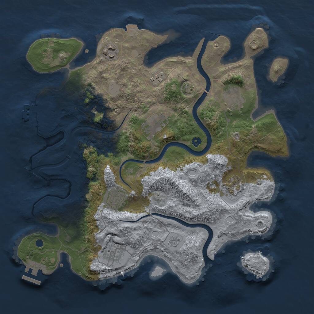 Rust Map: Procedural Map, Size: 3300, Seed: 1378271430, 13 Monuments