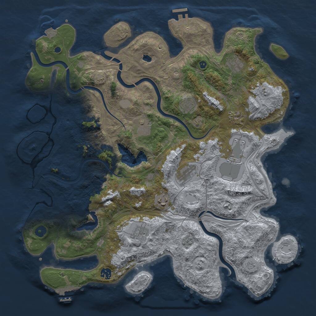 Rust Map: Procedural Map, Size: 4250, Seed: 385430616, 16 Monuments