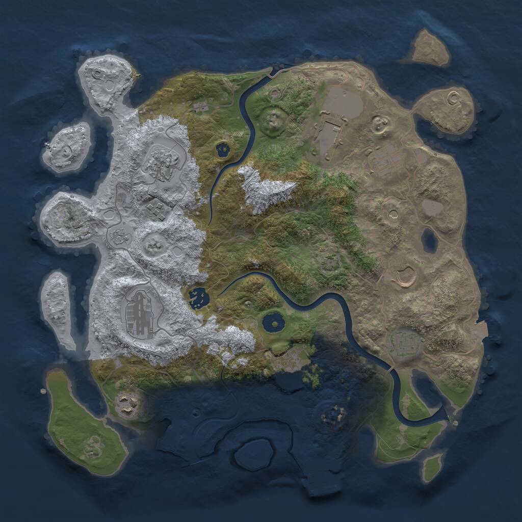 Rust Map: Procedural Map, Size: 3700, Seed: 2506063, 15 Monuments