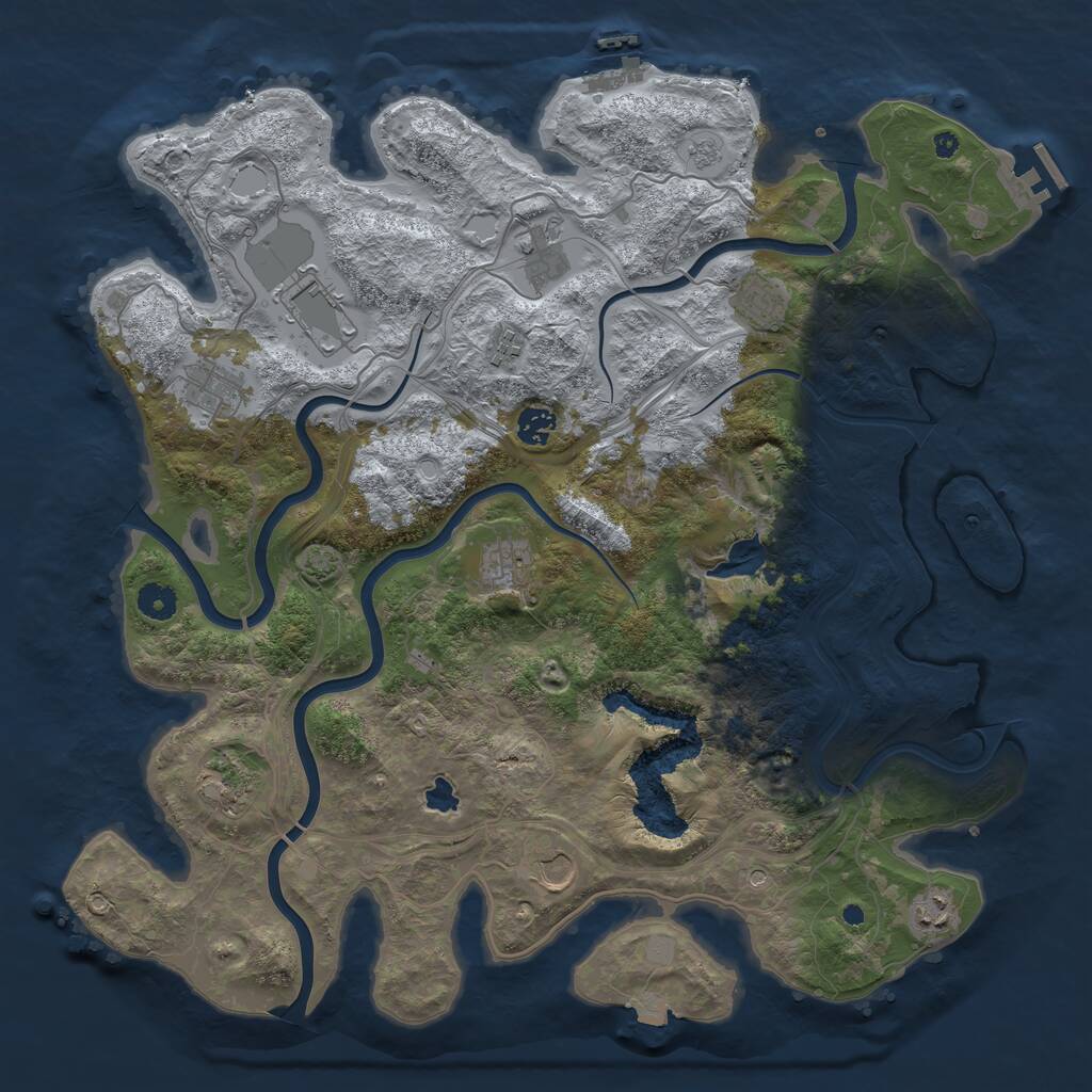 Rust Map: Procedural Map, Size: 4250, Seed: 3127654, 16 Monuments