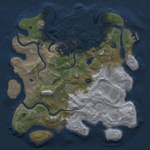 Thumbnail Rust Map: Procedural Map, Size: 4000, Seed: 585764641, 14 Monuments