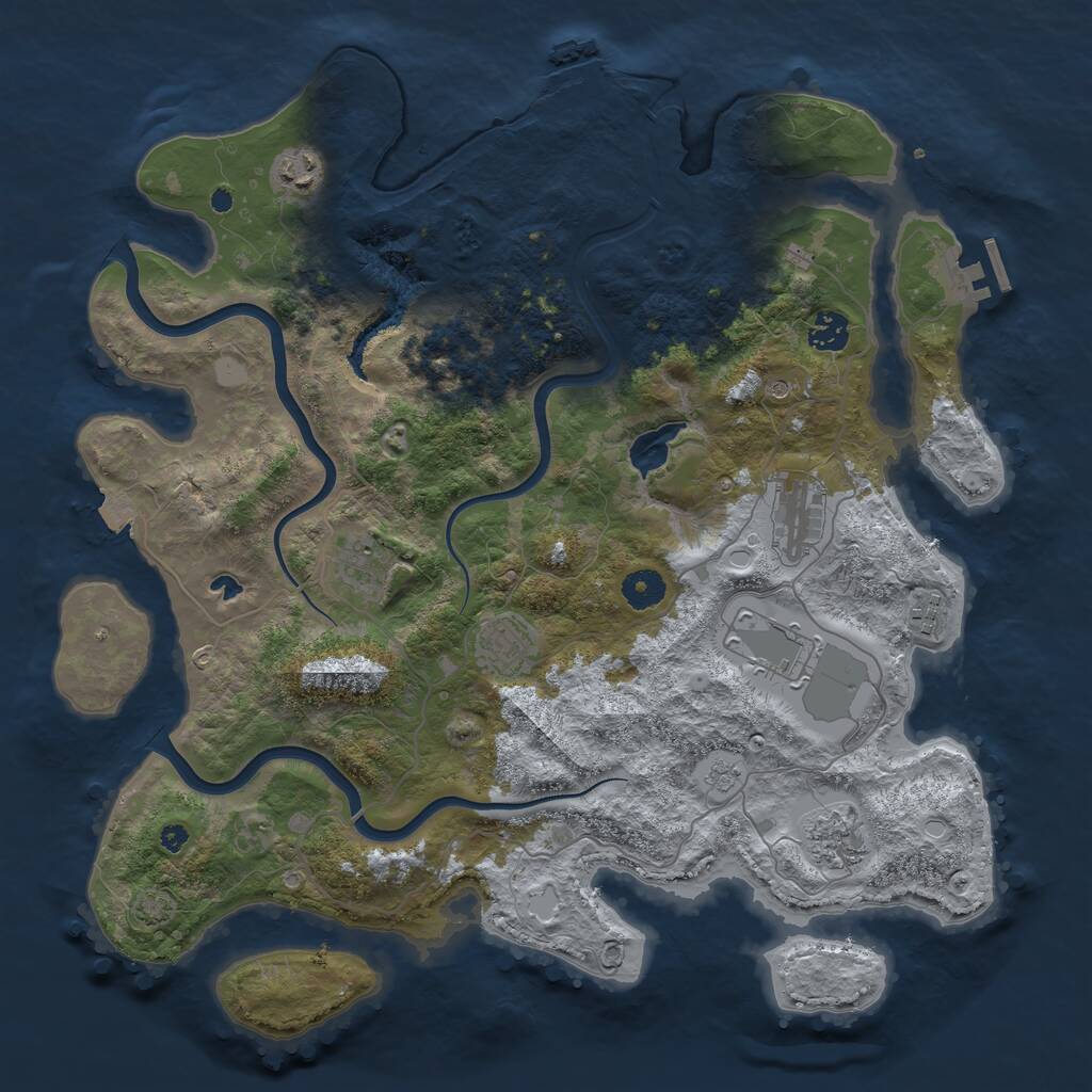 Rust Map: Procedural Map, Size: 4000, Seed: 585764641, 14 Monuments