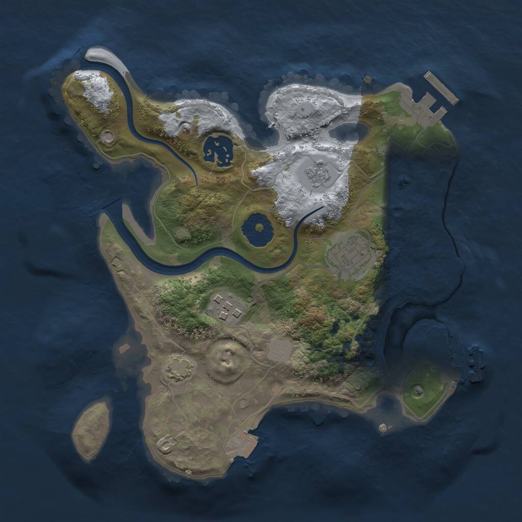 Rust Map: Procedural Map, Size: 2500, Seed: 46756747, 8 Monuments